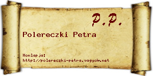 Polereczki Petra névjegykártya